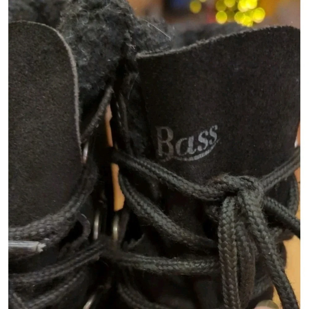 Men's 11 M BASS Duck Boots‎ Black Suede Leather & Rubber Waterproof Pre-Owned